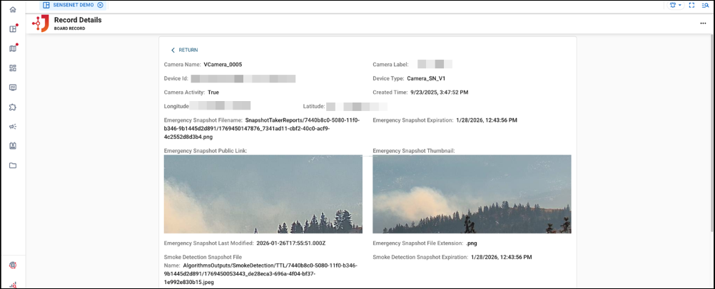 SenseNet Wildfire Data